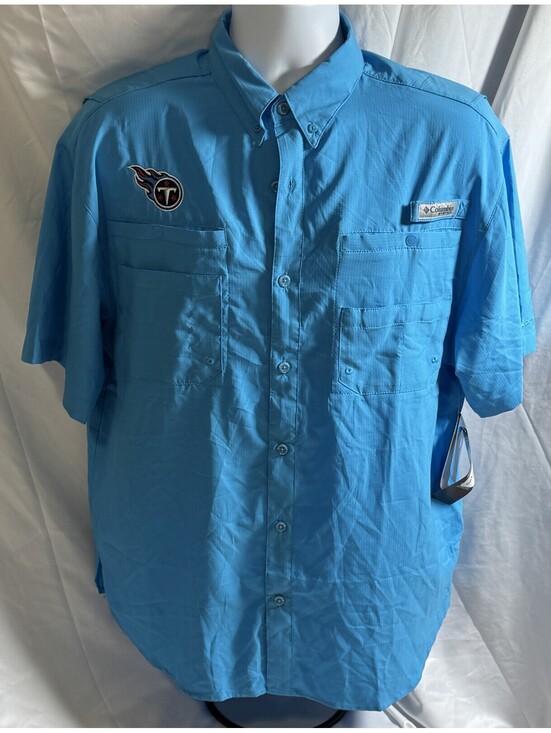 Columbia Other - Tennessee Titans Blue Columbia PFG Tamiami Short Sleeve Fishing Shirt Mens L NWT